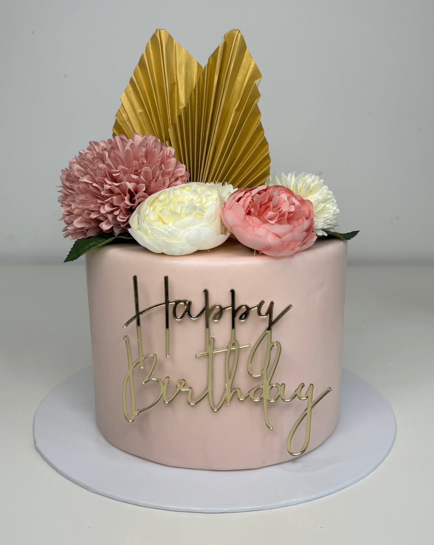 Élégance en fleurs Rose - Gâteau factice