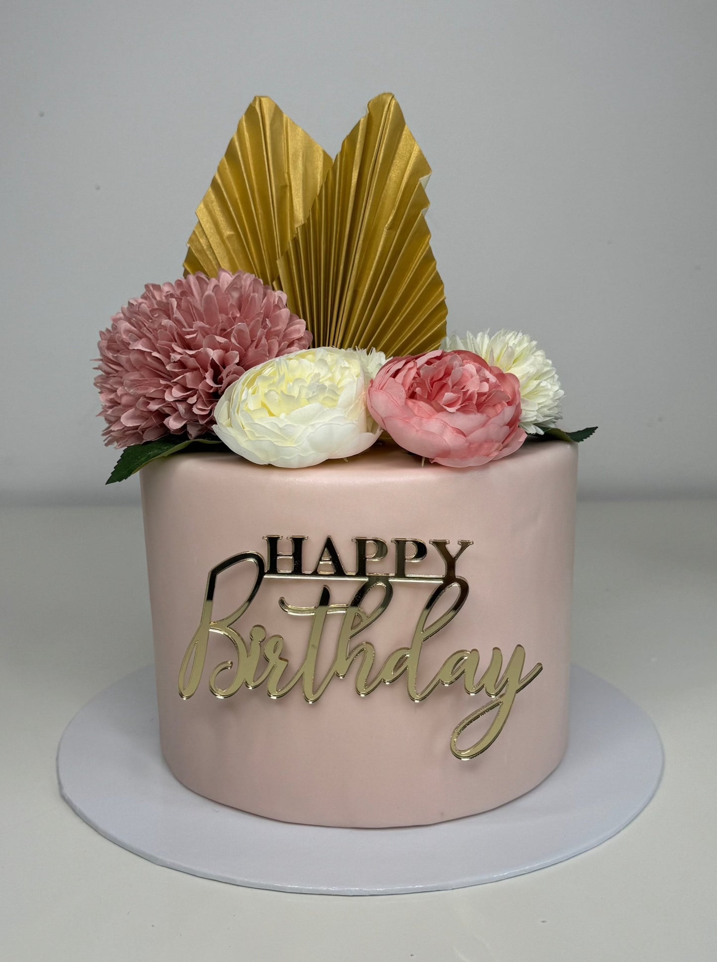 Élégance en fleurs Rose - Gâteau factice