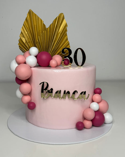 Pink Pop Celebration Number - Dummy Cake